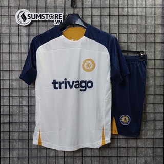 Bộ quần áo đá banh CLB Chelse-a Kem - Đồ đá bóng 2024