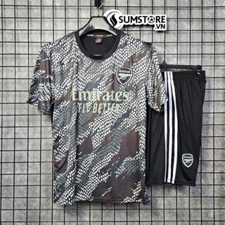 Bộ quần áo đá bóng Arsena-l Tập Đen Loang - Đồ đá banh 2024