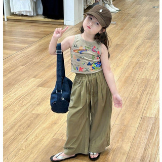 Bộ quần áo bé gái- Bộ đồ bé gái ba lỗ dáng croptop họa tiết dễ thương cho bé từ 1 tuổi đến 5 tuổi