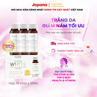Collagen Nucos Super White, nước uống trắng da, giảm nám (Hộp 10 chai x 50ml)