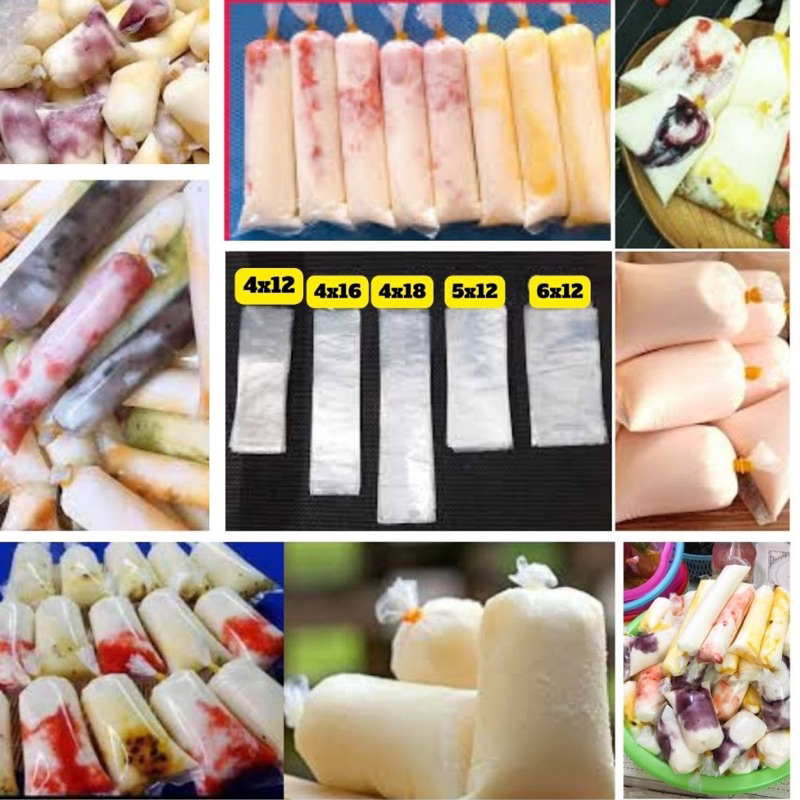 Túi làm sữa chua làm kem 1kg nhiều kích thước 4x12 5x12 3,7x16 3,7x18 4x16 4x18