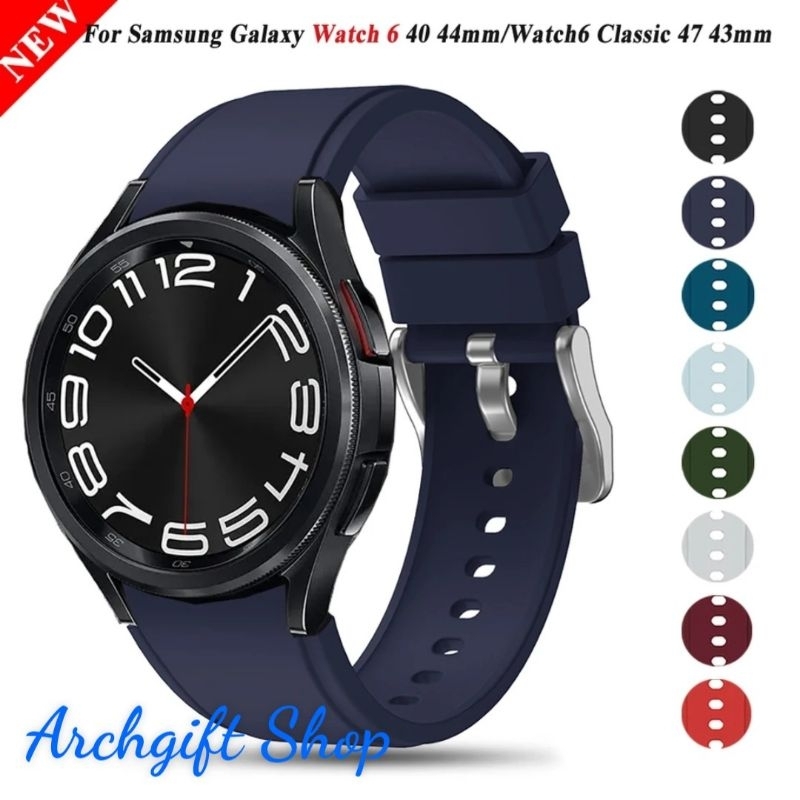 [ for SS galaxy watch 6 ] Dây silicon ngàm cong khoá đen dành cho Samsung Galaxy Watch 6