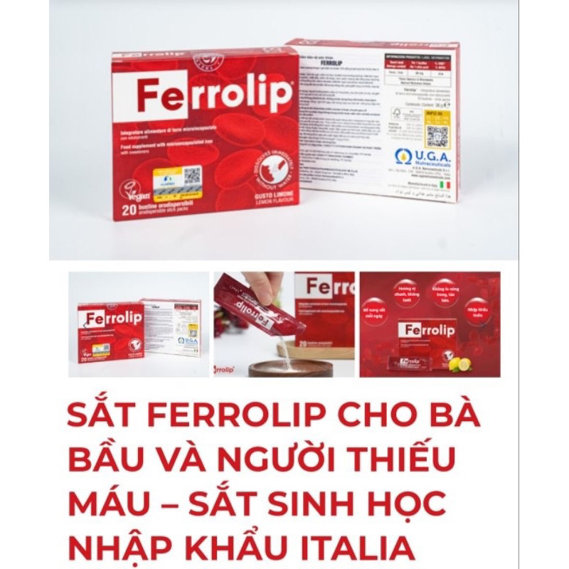Sắt bầu, Sắt sinh học Ferrolip liposome bổ sung sắt cho mẹ bầu, người thiếu máu thiếu sắt
