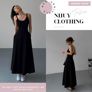   Hàng Order  váy maxi 2 dây dẫn ga dài nhà NEVA HU chinh hãng 