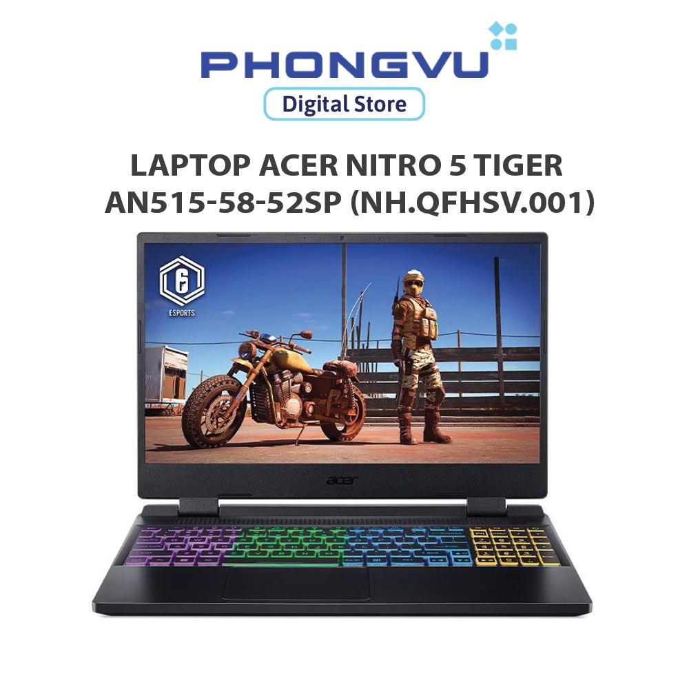 Laptop Acer Nitro 5 Tiger AN515-58-52SP (i5-12500H) (NH.QFHSV.001) (Đen) - Bảo hành 12 tháng