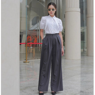 Quần Ống Rộng Nữ chất chéo nhật cao cấp, Quần Ống Suông Nữ Lưng Cao Dáng Dài Công Sở qvnd042303