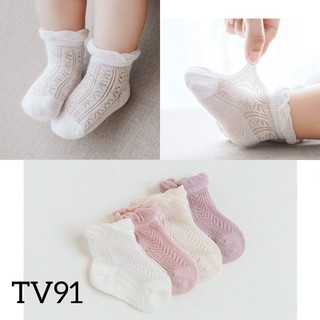 Tất lưới hè cho bé gái, vớ điều hòa cho bé sơ sinh tv91