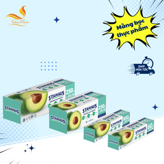 Màng bọc thực phẩm STAHAUS 30cm x 100m,  Nhựa PE nguyên sinh, an toàn thực phẩm Sóng Vàng