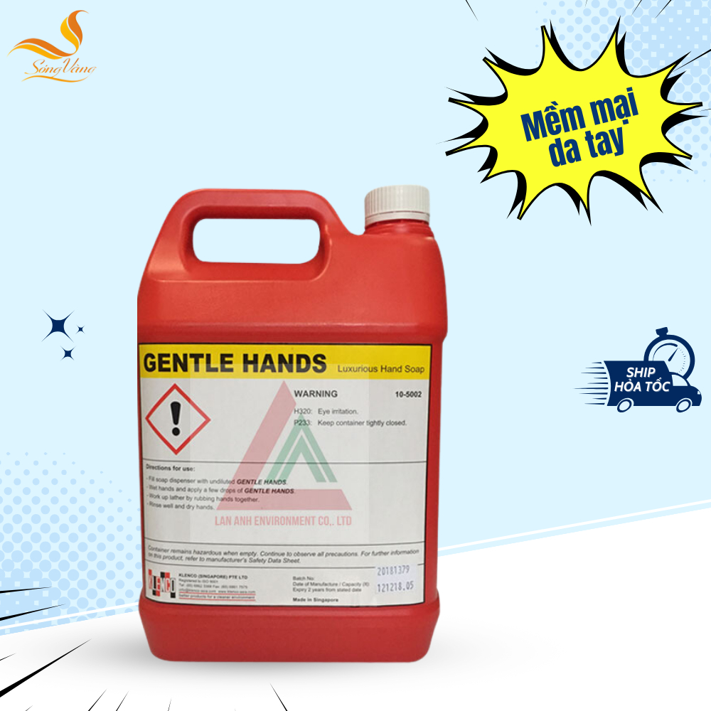 Nước rửa tay cao cấp Gentle Hands, Can 5L