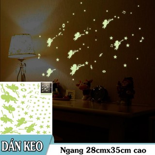 Decal trang trí tường Tiểu Thiên Thần đáng yêu - Dạ Quang