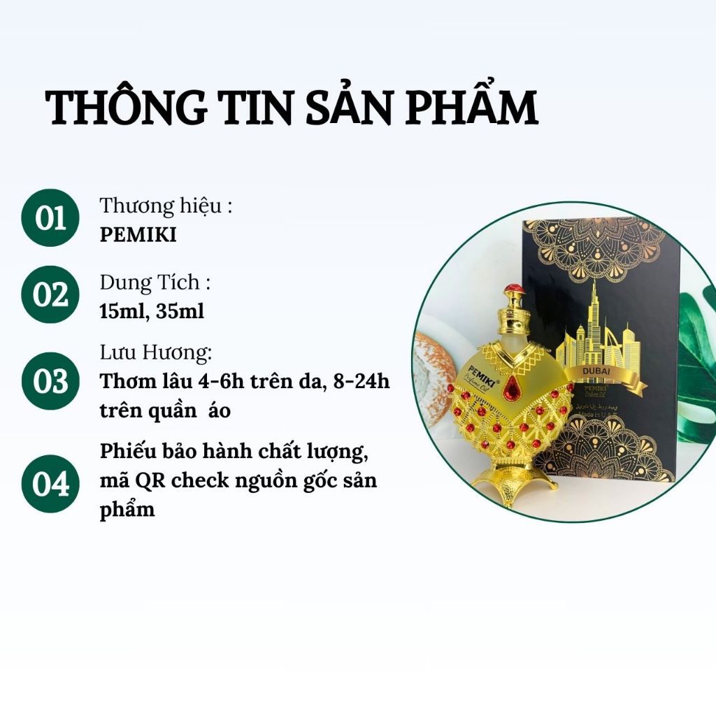 Nước hoa nữ tinh dầu dubai PEMIKI công chúa vàng thiết kế 15ml 35ml thơm lâu 24h - Pemiki.vn | BigBuy360 - bigbuy360.vn