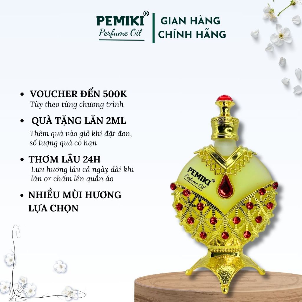 Nước hoa nữ tinh dầu dubai PEMIKI công chúa vàng thiết kế 15ml 35ml thơm lâu 24h - Pemiki.vn