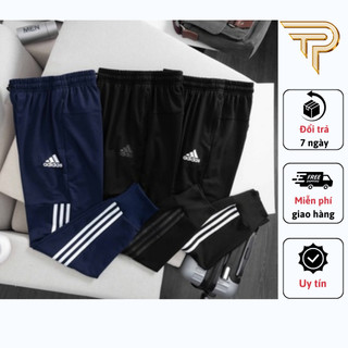 Quần dài nỉ jogger 3 sọc, bo gấu, full khóa