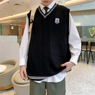 Áo len gile nam nữ unisex form rộng học sinh trung học, áo gile len unisex form rộng hàn quốc 8811