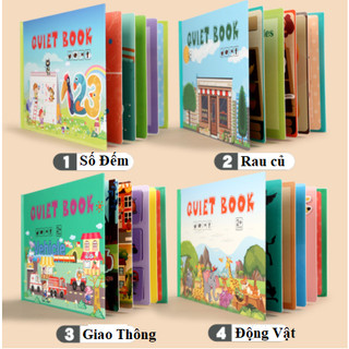 Busy Book Học liệu Tiếng anh Bóc dán bận rộn 5 chủ đề, Đồ chơi giáo dục Montessori cho bé