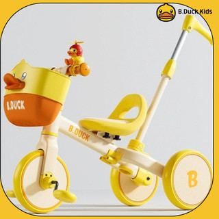 -Xe đạp 3 bánh có cần đẩy cho bé chính hãng BDuck , bánh sau có thể gập gọn thành xe thăng bằng