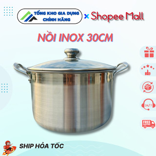 Nồi luộc gà inox đường kính 30cm fiveramic - nồi inox nắp kính dung tích trên 8l - fiveramic30