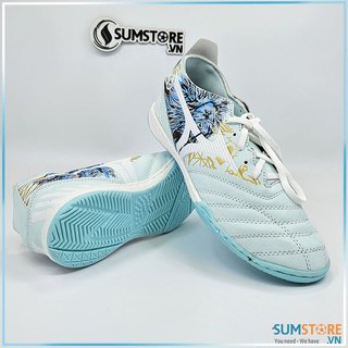 Giày Thể Thao Đá Banh Nam Nữ Mizu Sói Xanh Ngọc X24 - Giày Futsal Đế IC Cao Su Cực Bền