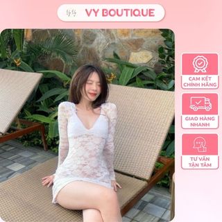 [HỎA TỐC] Đầm body ren xuyên thấu đi biển siêu hot
