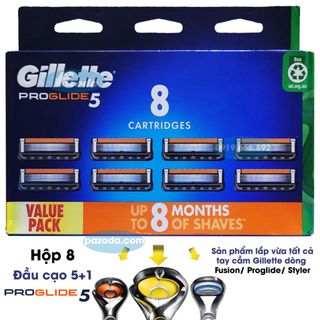 Bộ dao cạo râu 5 lưỡi Gillette Proglide5 (1 tay cầm xoay chiều và 10 đầu cạo 5+1)