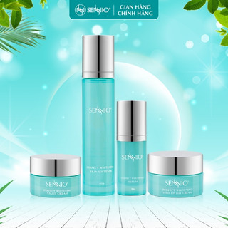 Bộ 4 sản phẩm kem dưỡng da Sennio Perfect Whitening Set 4 Combo tái sinh phục hồi da căng bóng SNO 832