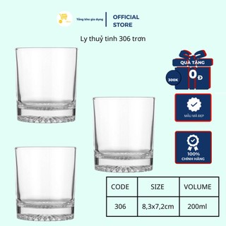 Ly uống nước, ly cà phê,cốc thuỷ tinh, ly thuỷ tinh 306 trơn mta-mart trong suốt, dày dặn