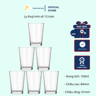 Ly uống nước, ly cà phê,cốc thuỷ tinh, ly thuỷ tinh số 13 trơn mta-mart trong suốt, dày dặn