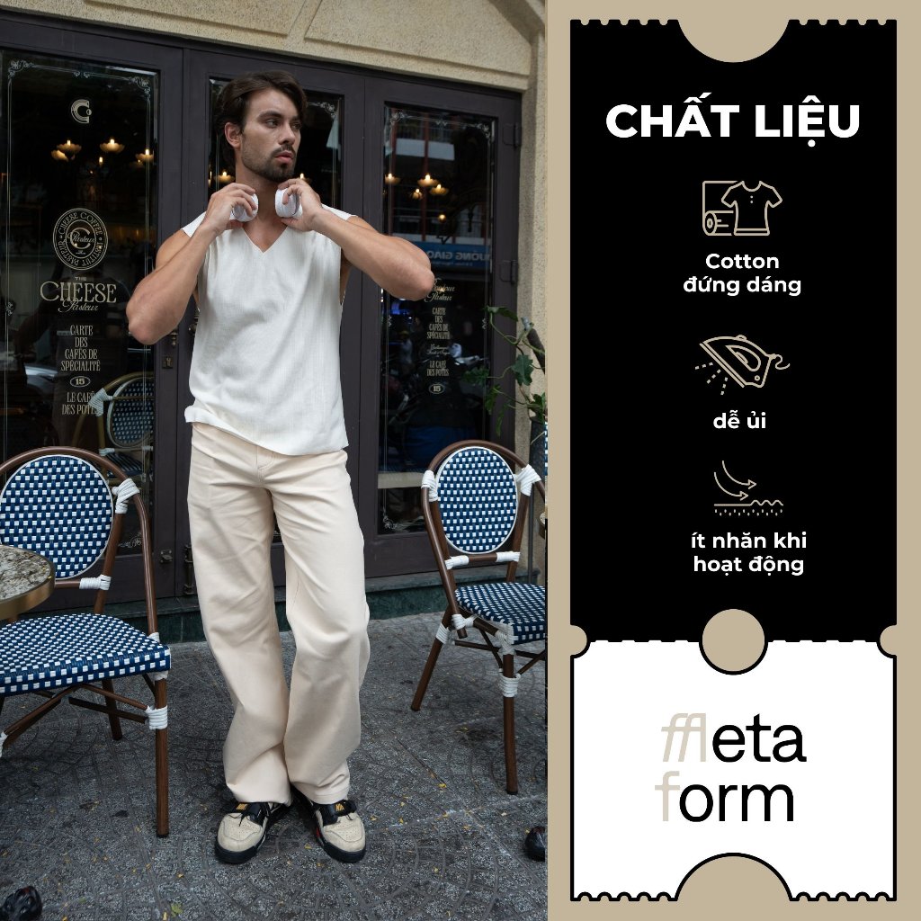 Quần dài jean nam, quần baggy nam ống suông rộng MetaForm dáng đứng chất liệu jean dày dặn cao cấp