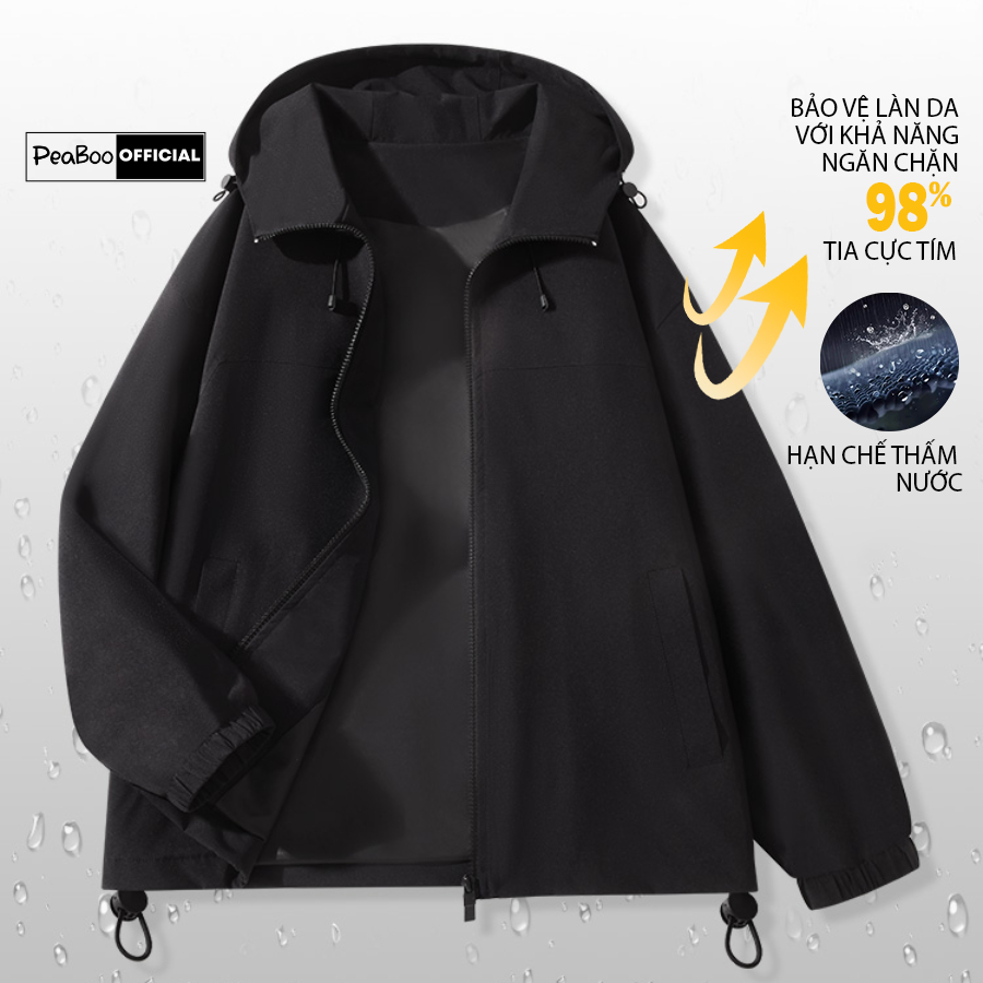 Áo Khoác Gió Nam Nữ Mũ Cao Cấp 2 Lớp PEABOO Chống Nước Chống Nắng Form Rộng Kiểu Dáng Unisex | BigBuy360 - bigbuy360.vn