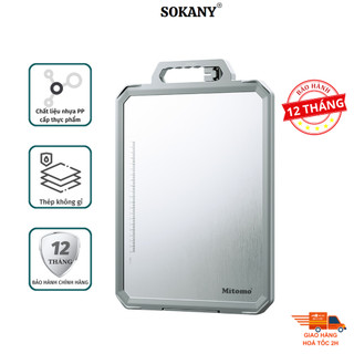 Thớt inox kháng khuẩn, thớt 2 mặt inox và nhựa có rãnh chống tràn ( kháng khuẩn tuyệt đối 99,9% )