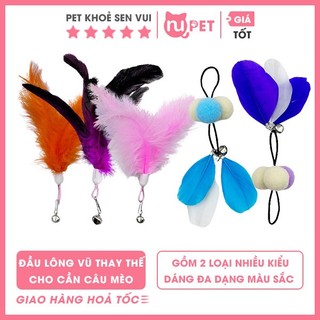 Đầu lông vũ có chuông thay thế cho cần câu mèo