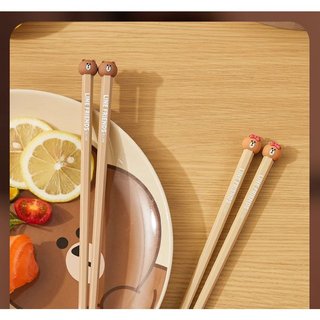 Đôi đũa hiệu line friends dễ thương hình gấu brown, thỏ cony, vịt sally, choco