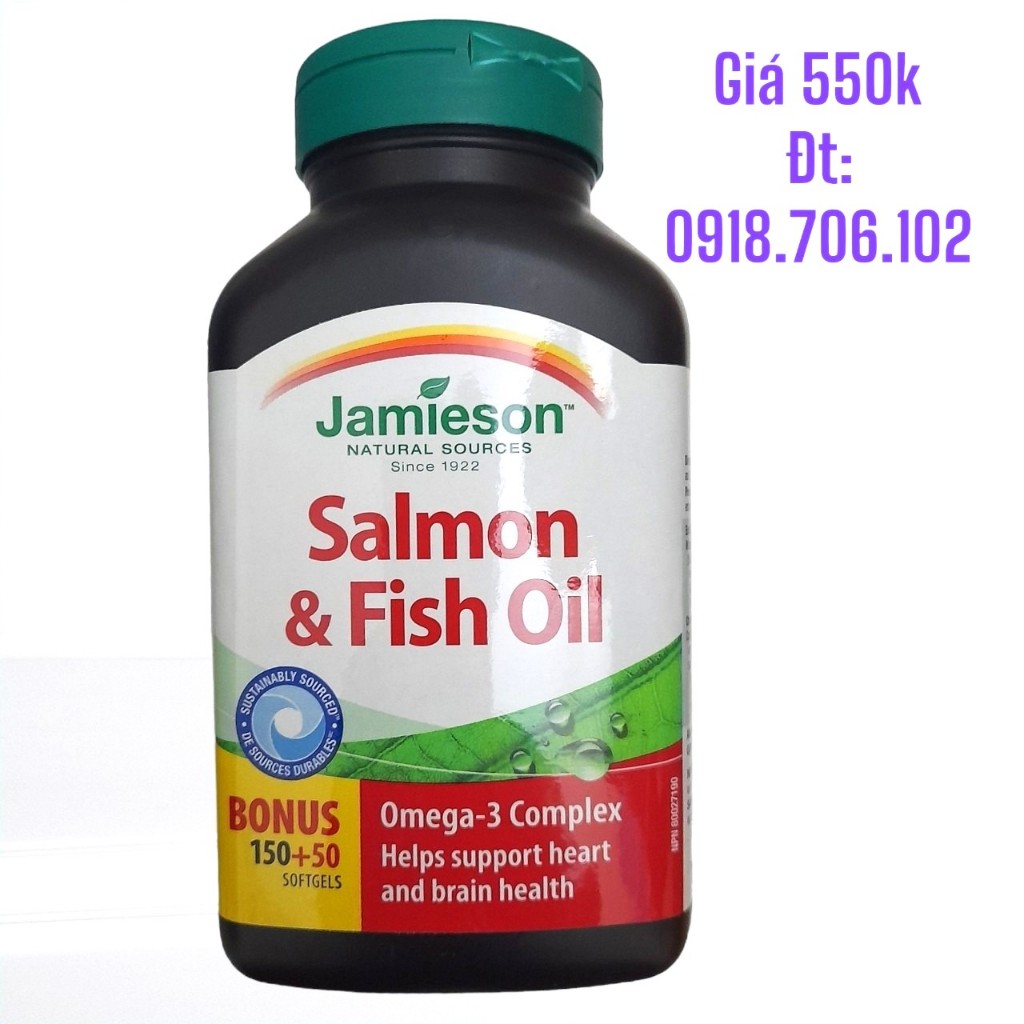 DẦU CÁ HỒI Jamieson Salmon &amp; Fish Oil Omega-3 Complex