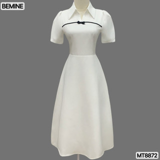 Đầm thiết kế cổ sơ mi tay phồng tùng xoè BEMINE MT8872
