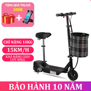 YUNYI xe điện scooter điện xe máy điện mini xe trượt scooter điện 15km/h có giỏ đựng đồ đa năng cao cấp