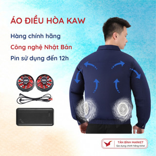 Áo Điều Hòa KAW Chính Hãng Pin Trâu 10-15H Quạt Mát, Chống Nắng Nóng, An Toàn BH 12 tháng