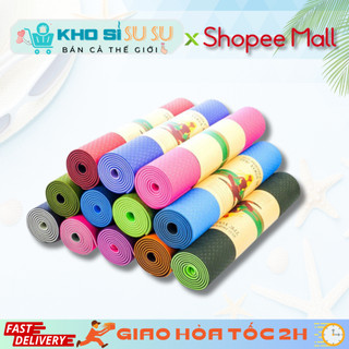 Thảm yoga thảm tập gym thảm tập yoga cao cấp 2 lớp 6mm