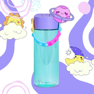  Bình nước Elemental Tritan 530ml màu blue tie dye- dây đeo Pop Fidget, an toàn sức khỏe