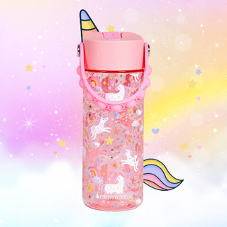  Bình nước Elemental Tritan 530ml màu unicorn - dây đeo Pop Fidget, an toàn sức khỏe