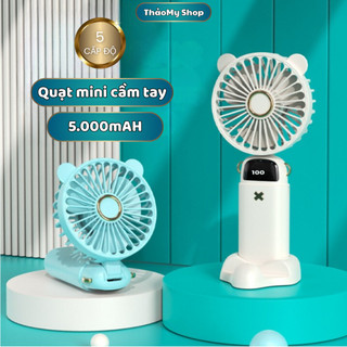 Quạt tích điện mini cầm tay có pin sạc nhỏ gọn tiện lợi nhiều màu sắc lựa chọn