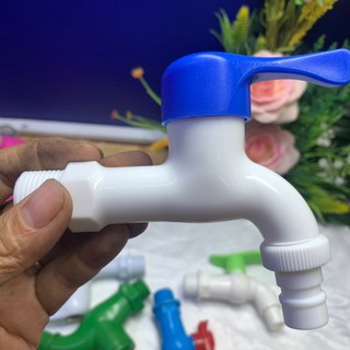 Vòi nước,vòi hồ nhựa phi 21mm trắng xanh da trời