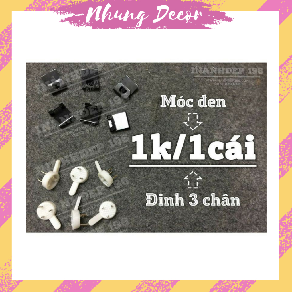 compo 10 đinh 3 chân đóng treo ảnh