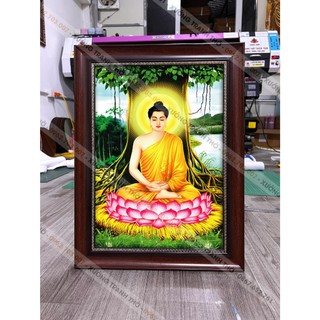 [KHUNG TRON] Tranh Phật Thích Ca gồm khung 38x50cm y ảnh