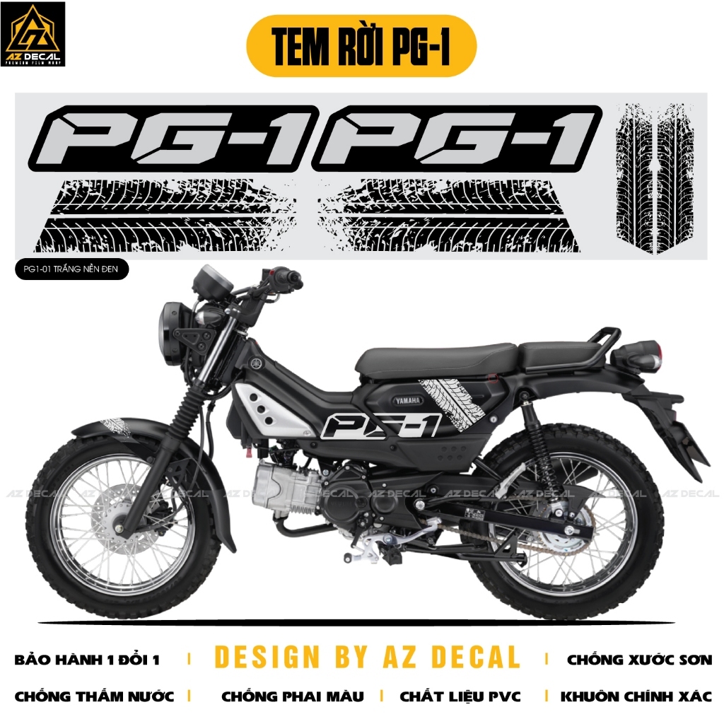 Tem Xe Yamaha PG-1 Cực Chất | PG1-01 | Team Decal Hình Dán Xe Máy Chống Nước Bền Màu - AZDECAL