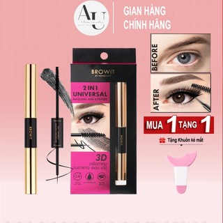 Chuốt mascara kèm kẻ mắt eyeliner Browit By Nongchat 2in1 Universal Mascara & Eyeliner 3D tiện dụng