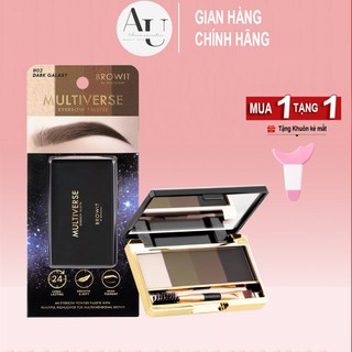 Phấn kẻ mày Nongchat Multiverse Tone 4 tông màu tự nhiên lâu trôi kèm chải chuốt