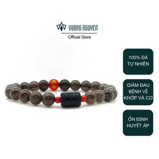 Vòng tay chuỗi hạt đá obsidian màu xanh đen mix lu thống, vòng tay phong thủy mệnh thủy mệnh mộc - vn gems