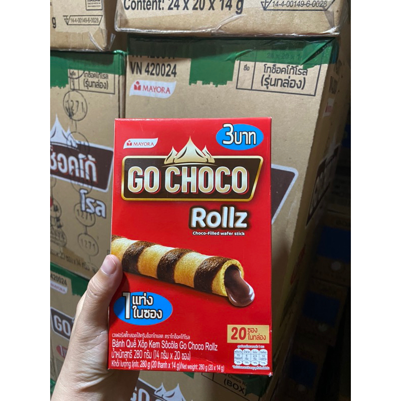Bánh ống quế Socola Go Choco ( combo 3 hộp)