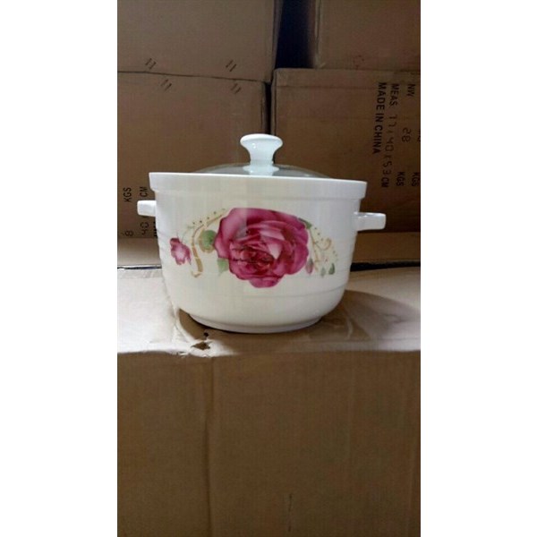 ÂU SỨ ĐỰNG CƠM CANH CÓ NẮP KÍNH