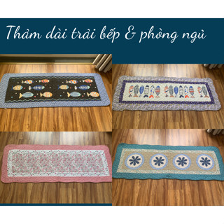  Thảm chùi chân nhà bếp nhà tắm phòng ngủ 100% cotton siêu thấm hút có lớp trống trượt bên dưới thảm trải bếp 